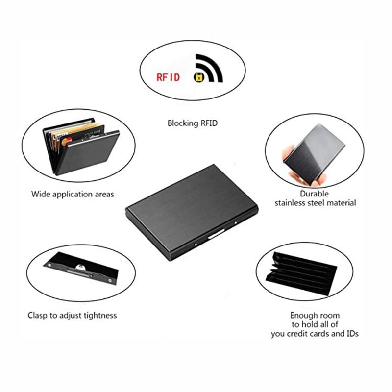 RFID Blocking Aluminum Business Card Holder Slim Multi Card Case Wallet 3