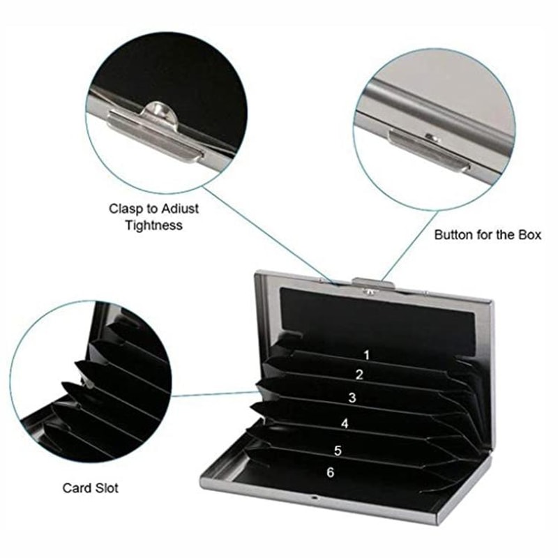 RFID Blocking Aluminum Business Card Holder Slim Multi Card Case Wallet 4
