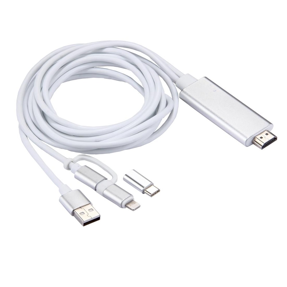 3 In 1 HDMI Adapter Cable 1080p Screen Mirroring For USB C Devices 7