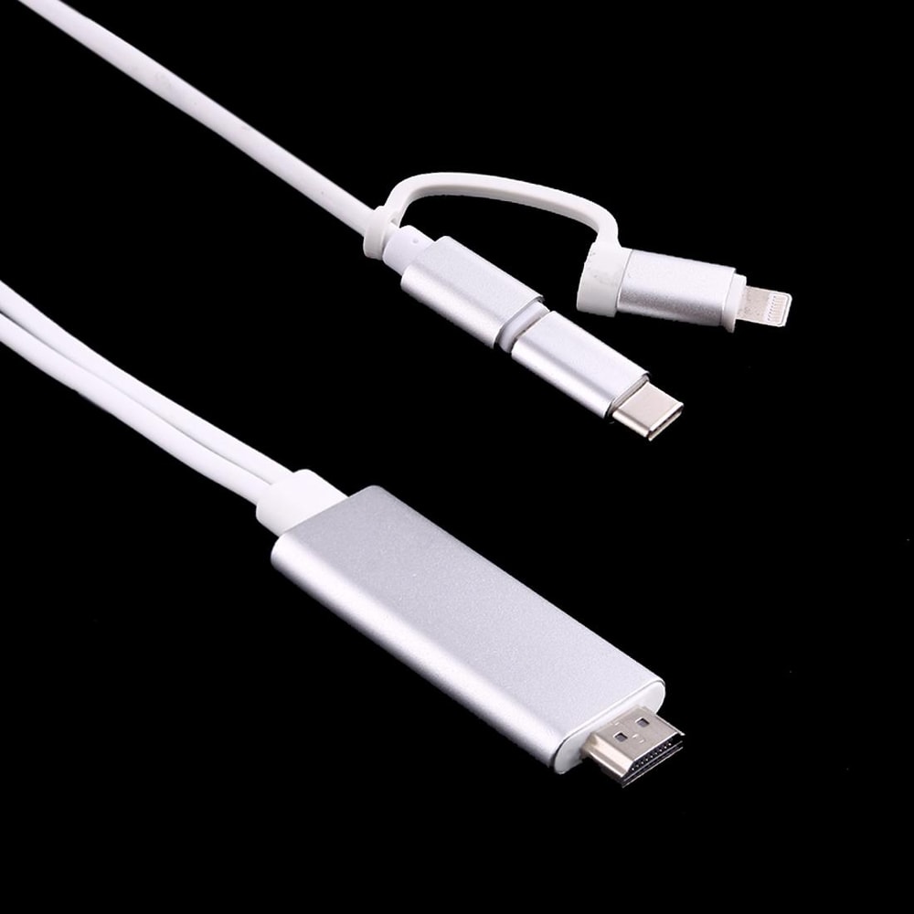 3 In 1 HDMI Adapter Cable 1080p Screen Mirroring For USB C Devices 2