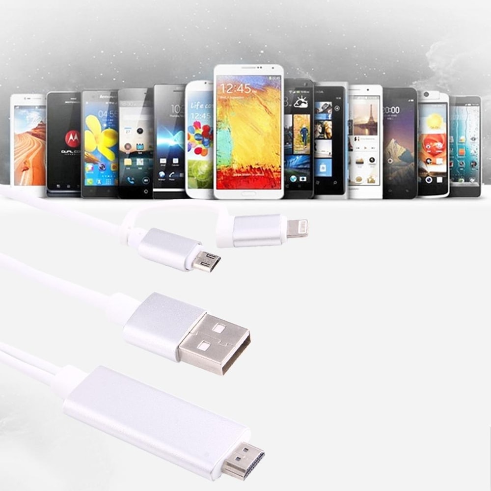 3 In 1 HDMI Adapter Cable 1080p Screen Mirroring For USB C Devices 6