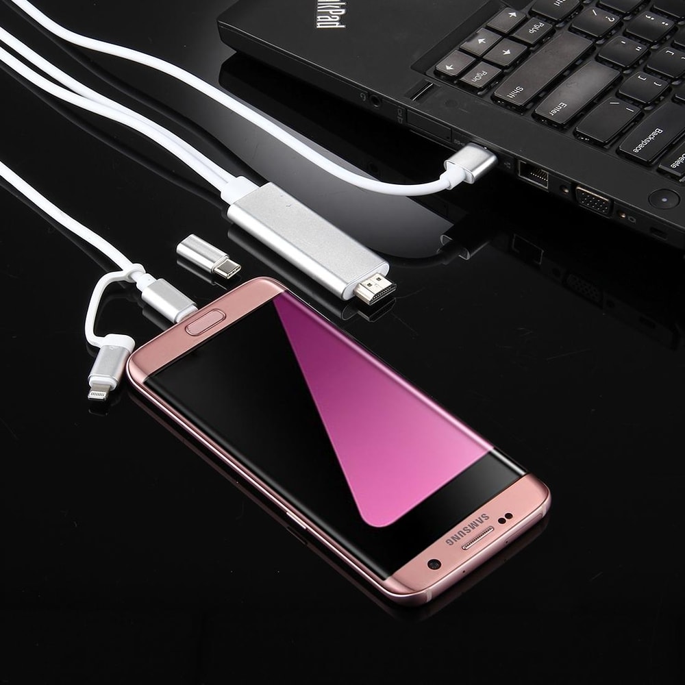 3 In 1 HDMI Adapter Cable 1080p Screen Mirroring For USB C Devices 1