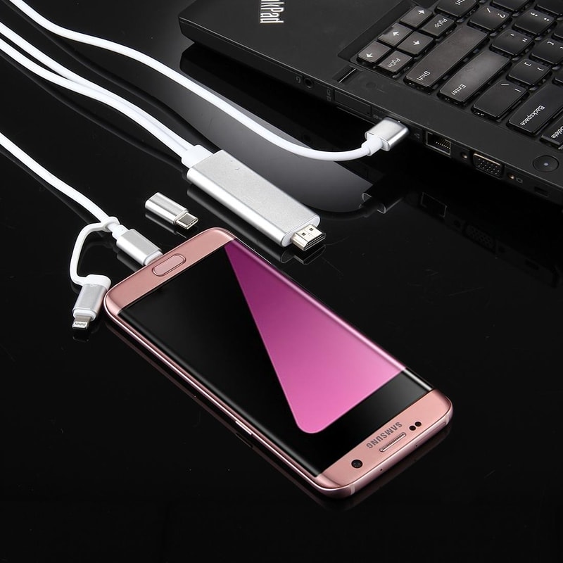 3 In 1 HDMI Adapter Cable 1080p Screen Mirroring For USB C Devices 1