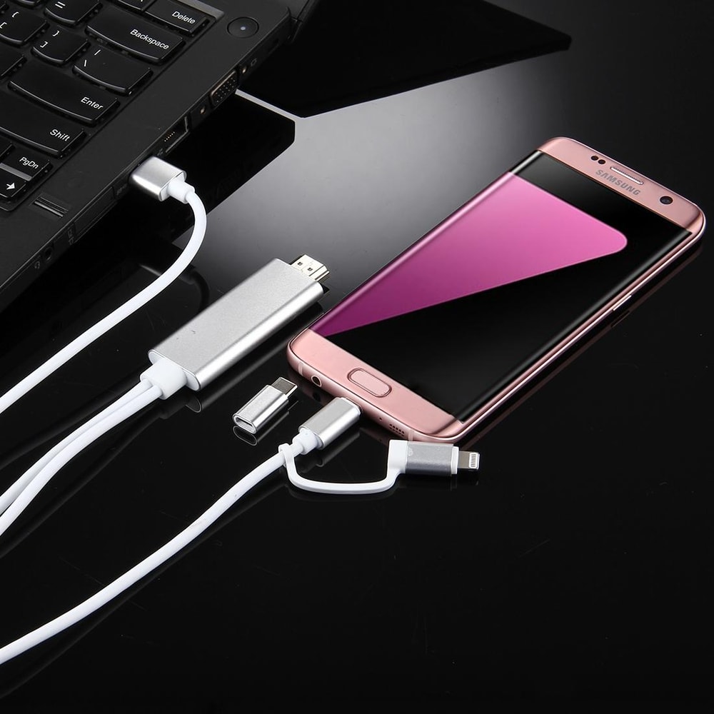 3 In 1 HDMI Adapter Cable 1080p Screen Mirroring For USB C Devices 5