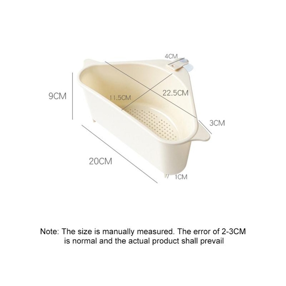 Triangle Kitchen Sink Drain Rack Suction Cup Vegetable Organizer Basket