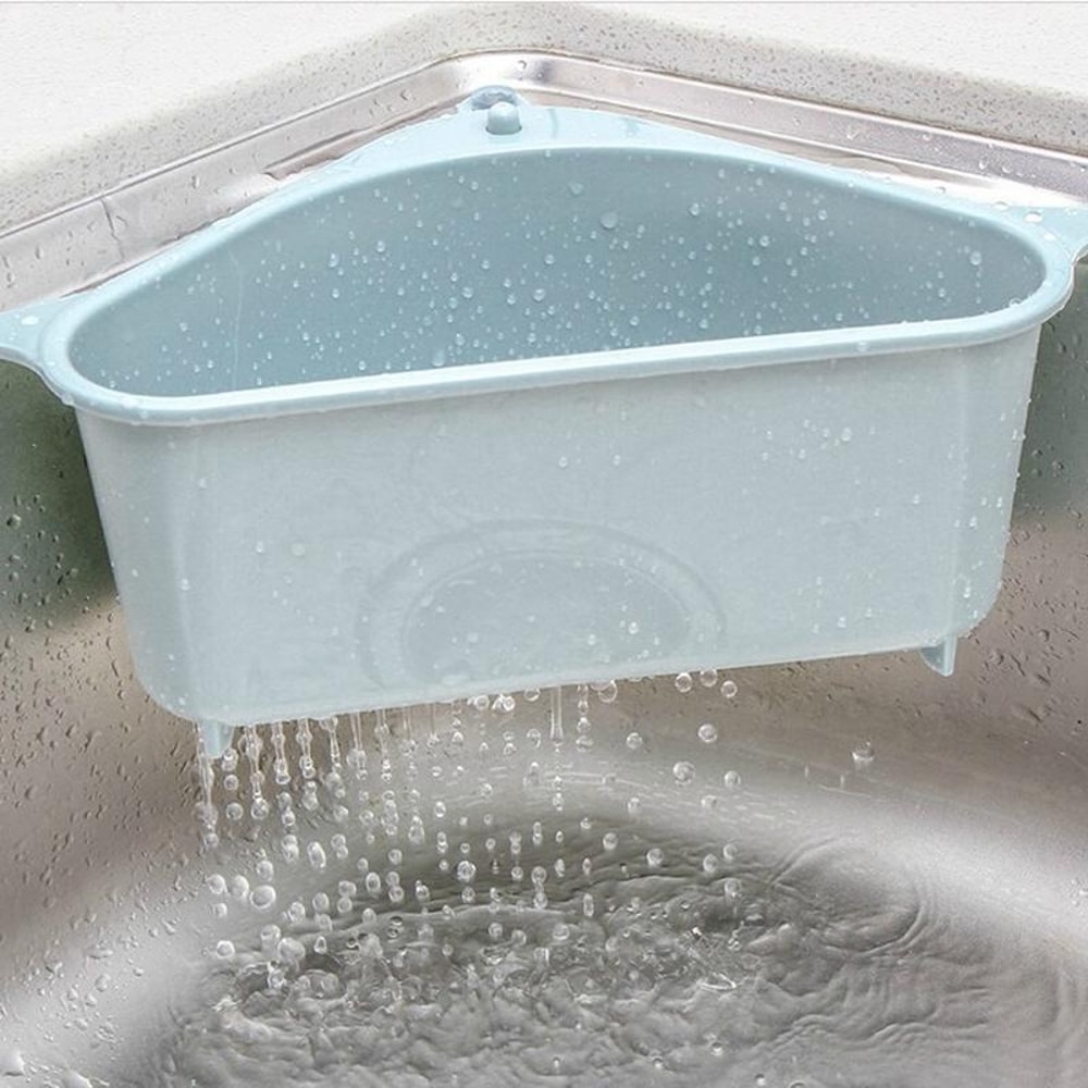 Triangle Kitchen Sink Drain Rack Suction Cup Vegetable Organizer Basket