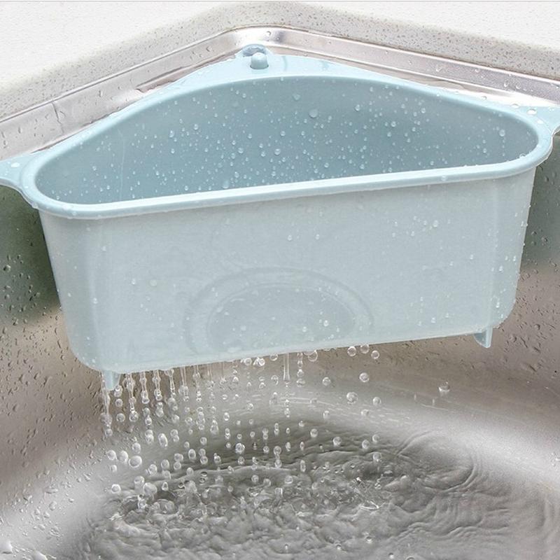 Triangle Kitchen Sink Drain Rack Suction Cup Vegetable Organizer Basket