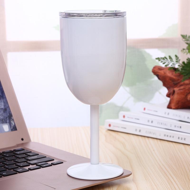 Insulated Wine Tumbler Stainless Steel Wine Cup Vacuum Goblet with Lid