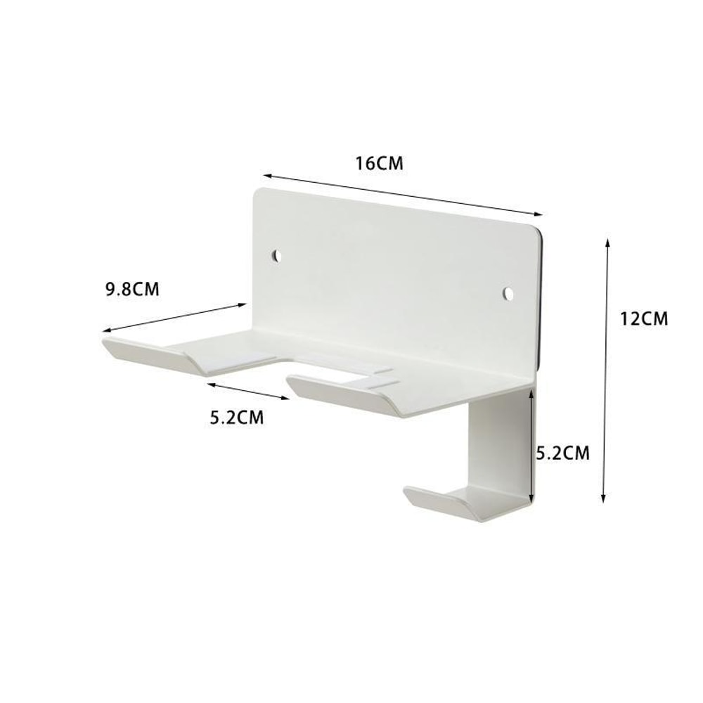 Wall Mounted Hair Dryer Holder with Cord Organizer for Bathroom Storage