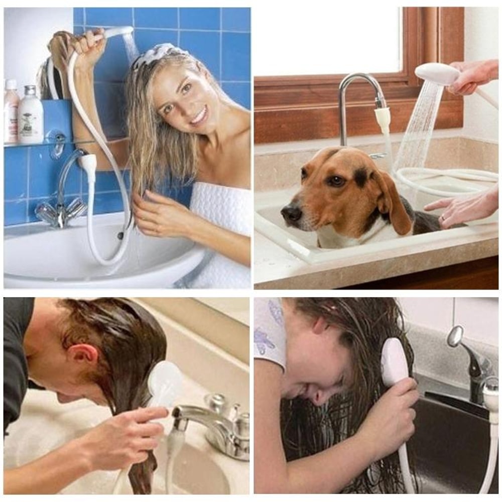 High Pressure Round Handheld Shower Head Water Saving Bathroom Sprayer 5