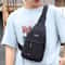 Men Canvas Chest Bag Crossbody Sling With Headphone Port Multi Pocket Travel Shoulder Bag 0