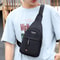 Men Canvas Chest Bag Crossbody Sling With Headphone Port Multi Pocket Travel Shoulder Bag 0