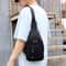 Men Canvas Chest Bag Crossbody Sling With Headphone Port Multi Pocket Travel Shoulder Bag 1