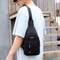 Men Canvas Chest Bag Crossbody Sling With Headphone Port Multi Pocket Travel Shoulder Bag 1