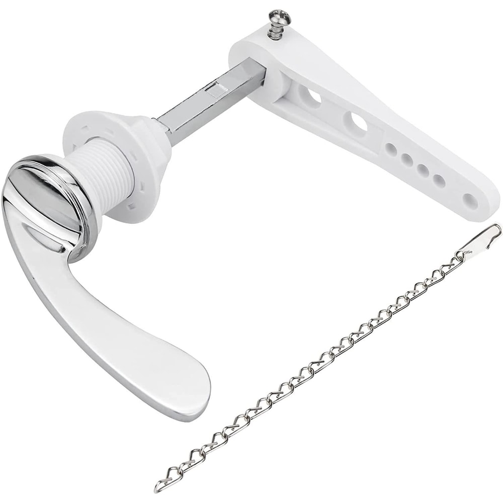 Universal Toilet Flush Handle Replacement Kit with Zinc Alloy Lever and Chain
