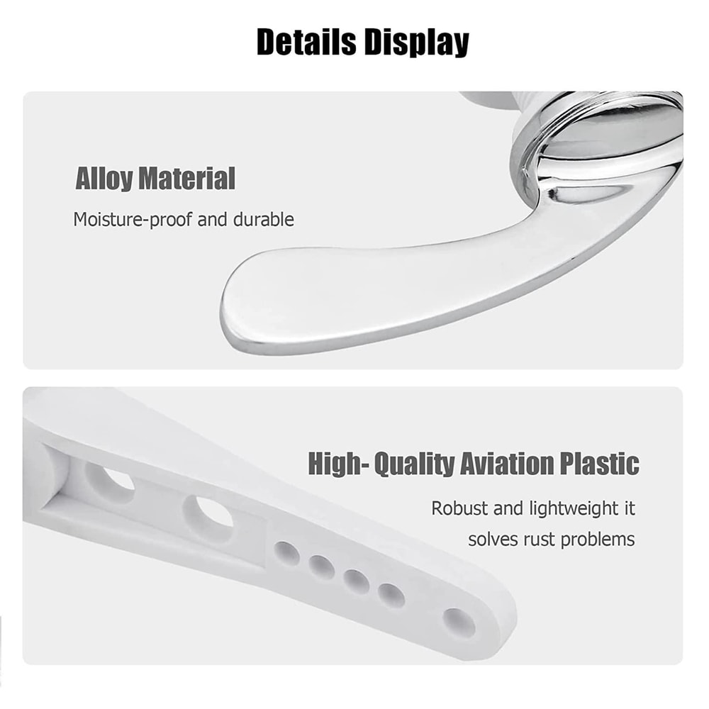 Universal Toilet Flush Handle Replacement Kit with Zinc Alloy Lever and Chain