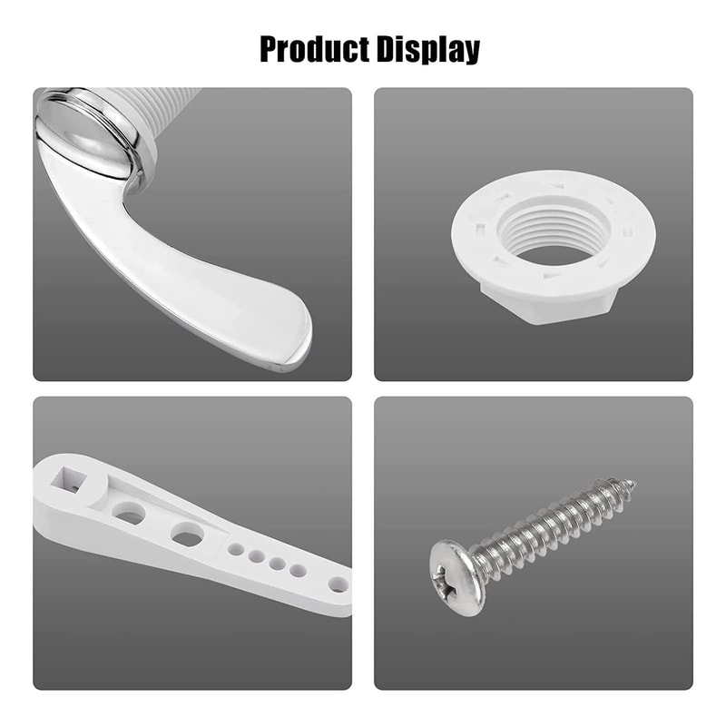 Universal Toilet Flush Handle Replacement Kit with Zinc Alloy Lever and Chain