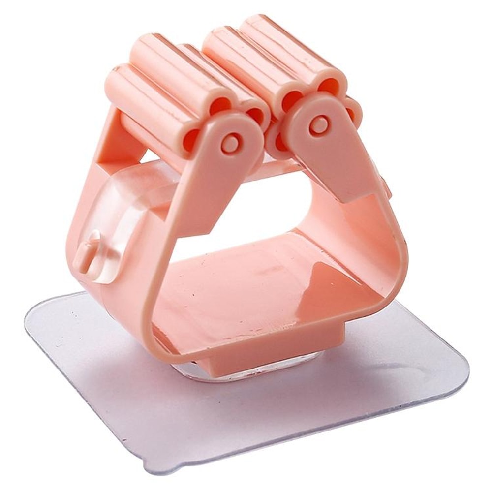 Wall Mounted Mop Holder Adhesive Broom Hanger Clip Organizer for Kitchen Bathroom Storage