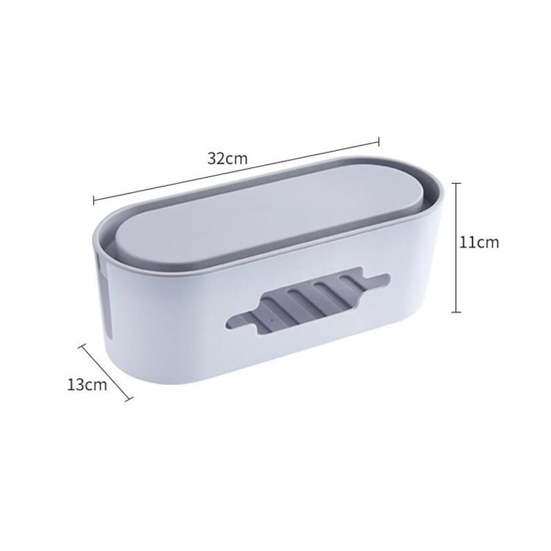 Multi-Purpose Cable Management Box Power Strip Organizer for Desk & Home Charging Storage