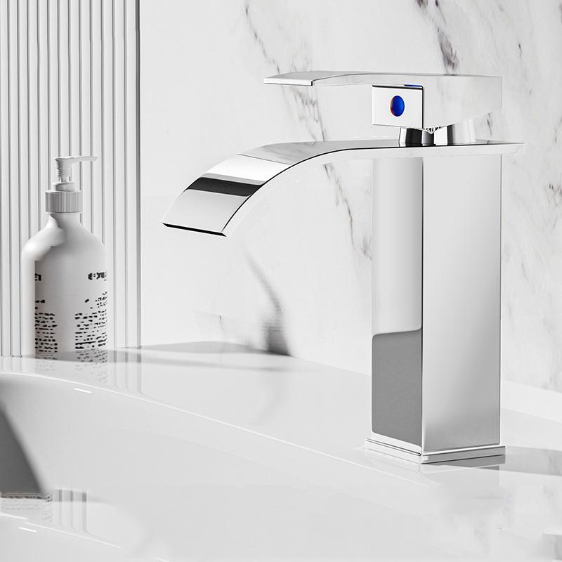 Waterfall Bathroom Faucet Stainless Steel Hot Cold Mixer Tap For Sink Basin 8