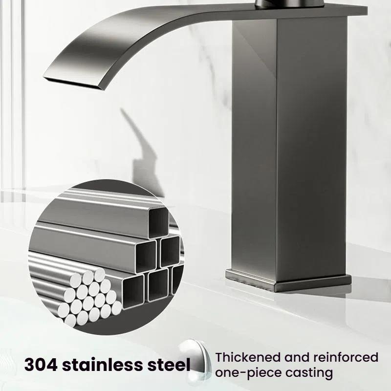Waterfall Bathroom Faucet Stainless Steel Hot Cold Mixer Tap For Sink Basin 4