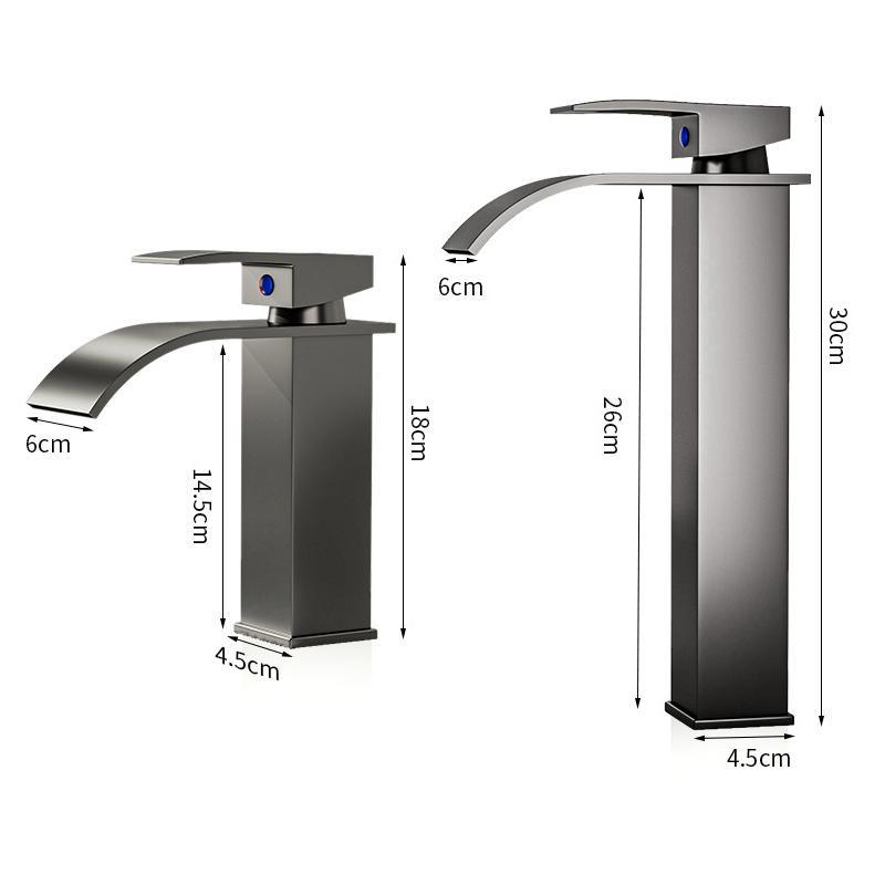 Waterfall Bathroom Faucet Stainless Steel Hot Cold Mixer Tap For Sink Basin 6