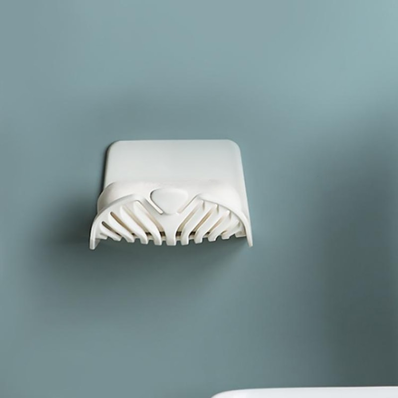 Wall Mounted Soap Dish Drain Rack Bathroom Organizer ABS Soap Holder 0