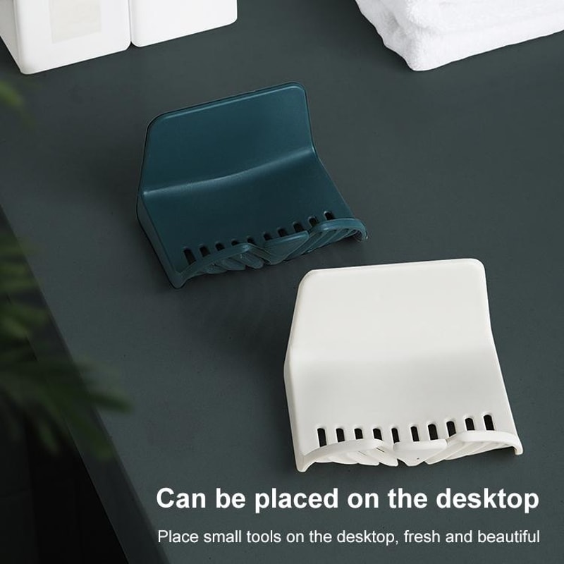 Wall Mounted Soap Dish Drain Rack Bathroom Organizer ABS Soap Holder 11