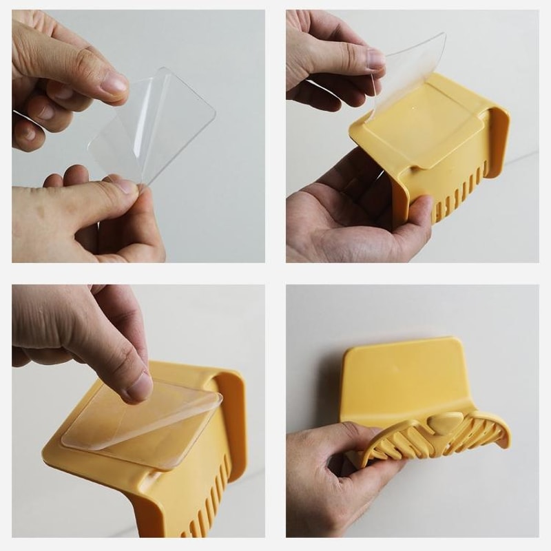 Wall Mounted Soap Dish Drain Rack Bathroom Organizer ABS Soap Holder 12