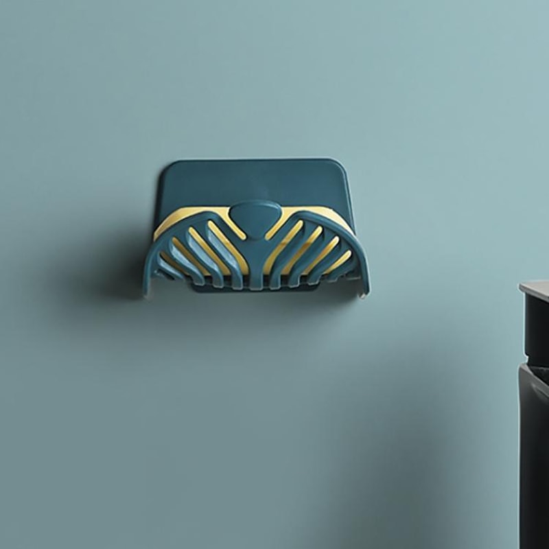 Wall Mounted Soap Dish Drain Rack Bathroom Organizer ABS Soap Holder 2