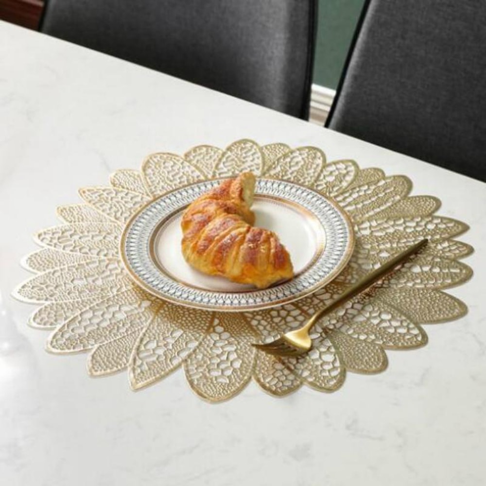 Sunflower Shape PVC Heat Resistant Dining Table Placemat Kitchen Decor Mat