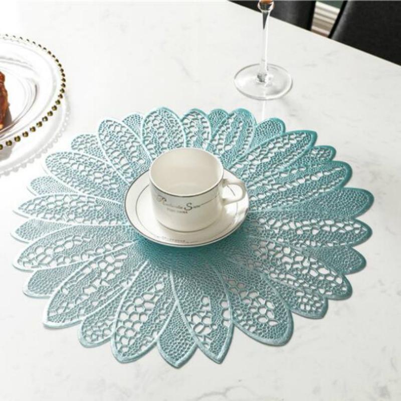 Sunflower Shape PVC Heat Resistant Dining Table Placemat Kitchen Decor Mat