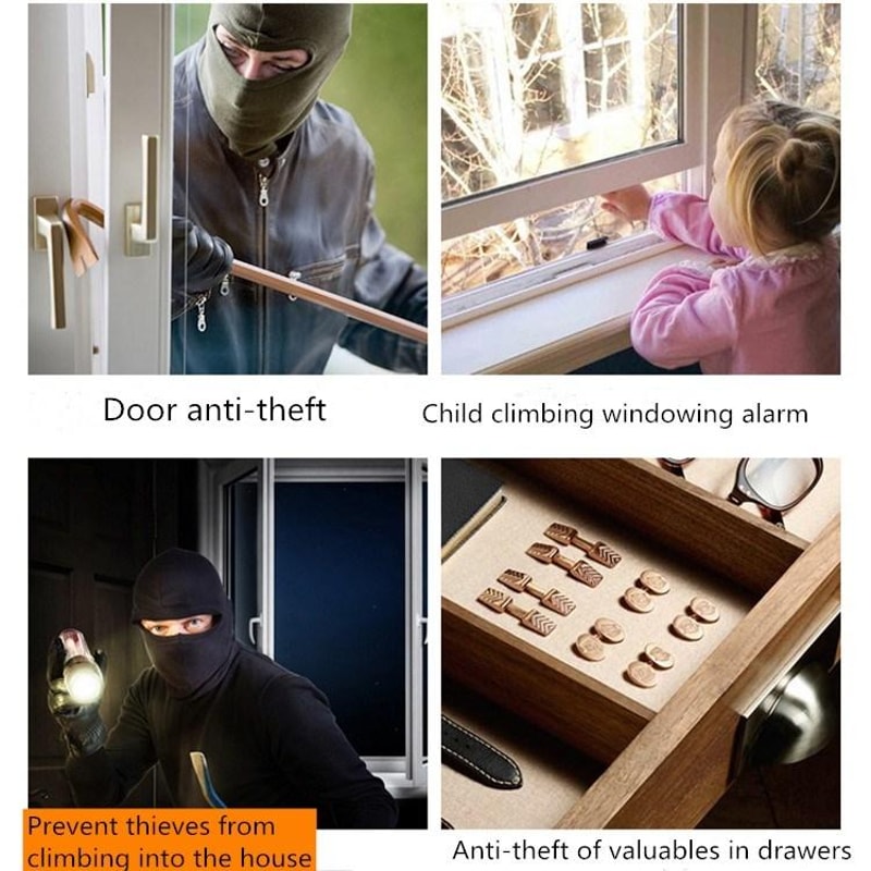 Wireless Door Alarm Remote Control Anti Theft Home Security Alarm System for Doors and Windows