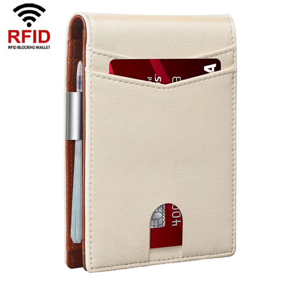RFID Blocking Leather Card Holder Wallet with Coin Pocket Slim Anti-Theft Credit Card Wallet