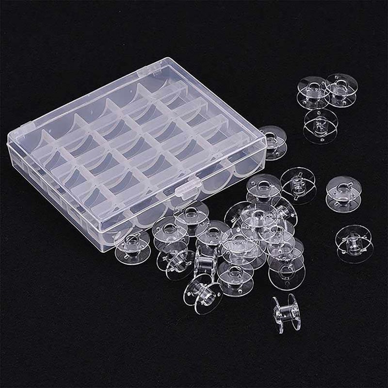 Transparent Bobbin Storage Box with Sewing Machine Bobbins Organizer Case