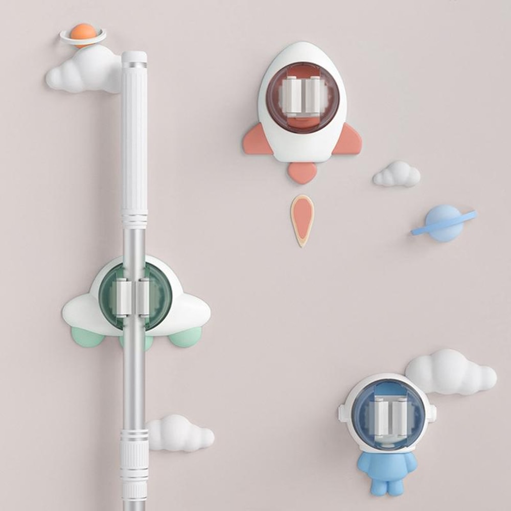 Cartoon Self Adhesive Mop Holder Wall Hook For Bathroom And Kitchen Storage 1