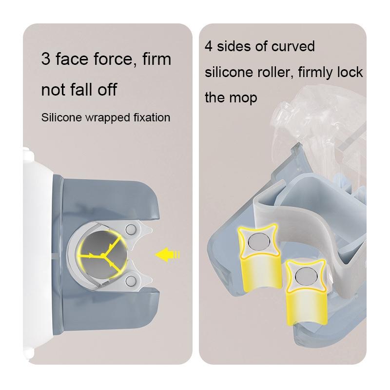 Cartoon Self Adhesive Mop Holder Wall Hook For Bathroom And Kitchen Storage 5