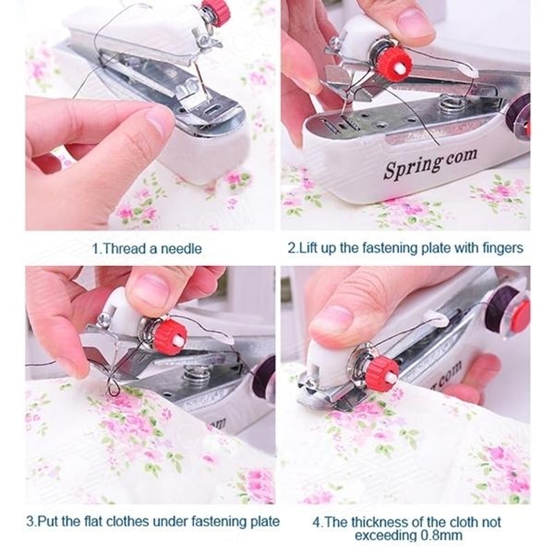 Handheld Mini Sewing Machine Portable Quick Clothing Repair Tool for Fabric Fixes Travel Use