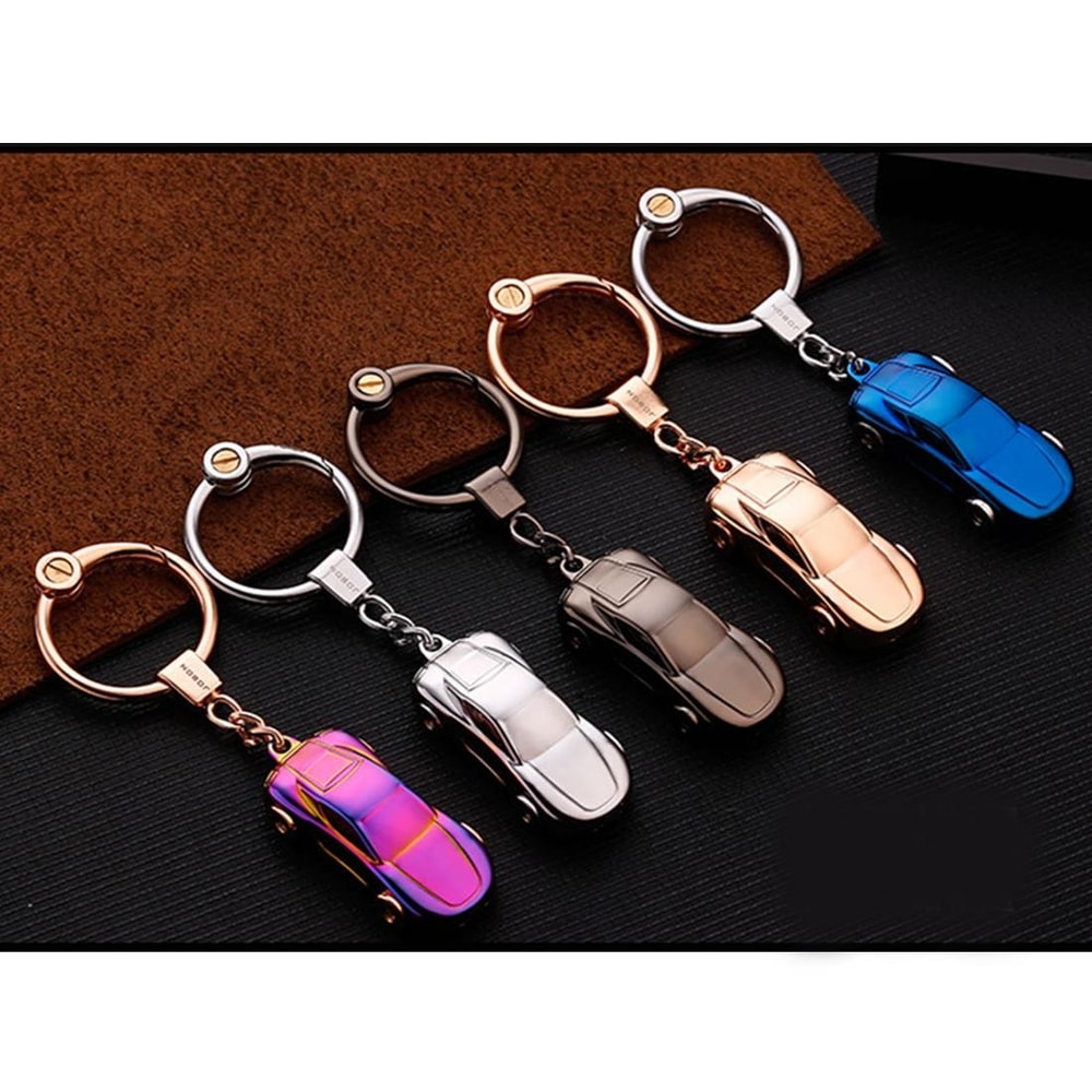 Metal Car Shape Decorative Keychain HolderRandom Color Delivery