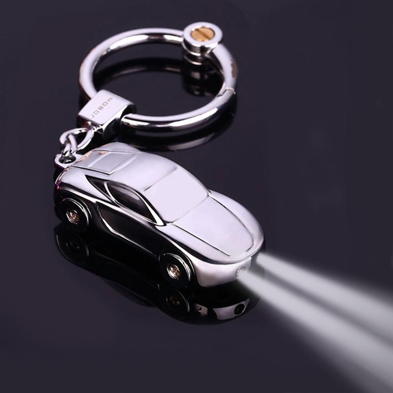 Metal Car Shape Decorative Keychain HolderRandom Color Delivery
