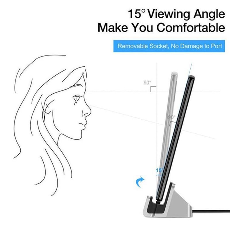 Portable USB C Charging Dock With Adjustable Stand For Smartphones And Tablets 3