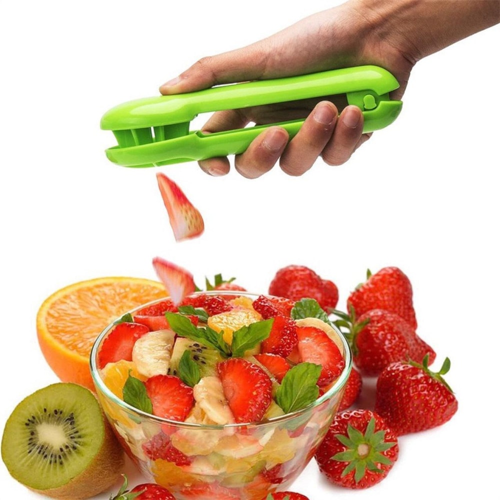 Strawberry Slicer Green Fruit Cutter for Snacks and Desserts