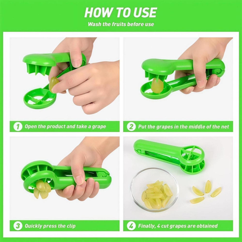 Strawberry Slicer Green Fruit Cutter for Snacks and Desserts