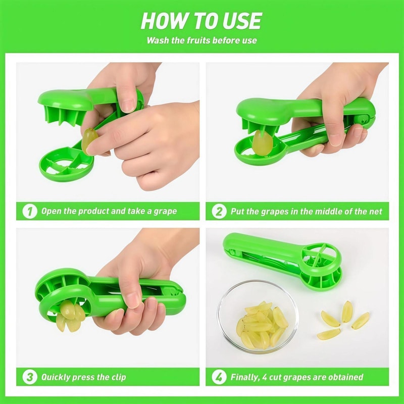 Strawberry Slicer Green Fruit Cutter for Snacks and Desserts