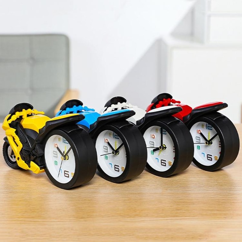 Creative Motorcycle Alarm Clock For Kids Bedroom Desk Novelty Motorbike Clock Decor Gift 1