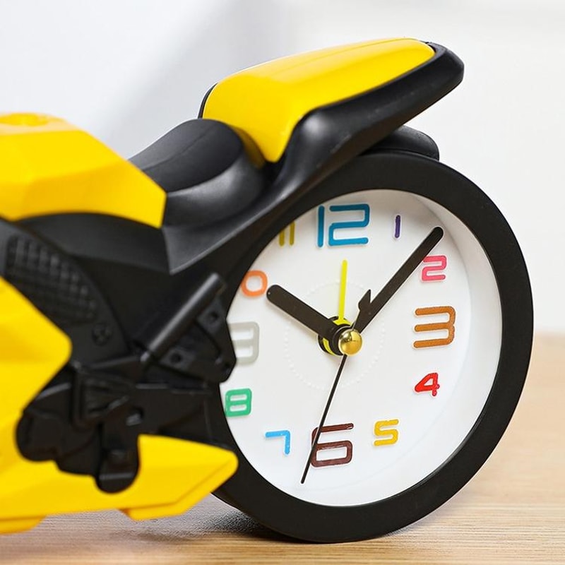 Creative Motorcycle Alarm Clock For Kids Bedroom Desk Novelty Motorbike Clock Decor Gift 3