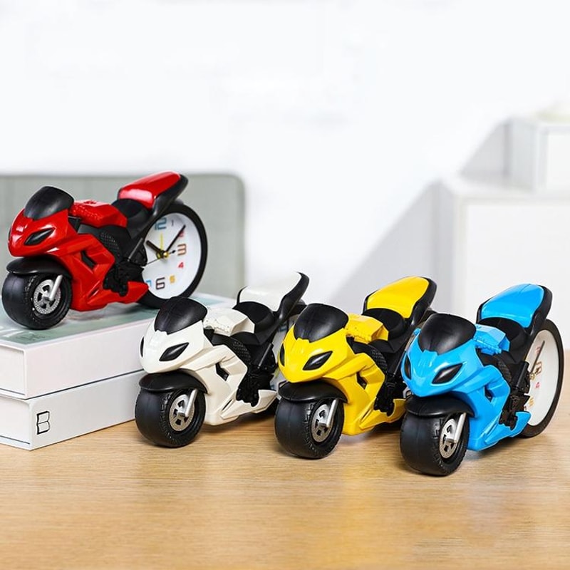 Creative Motorcycle Alarm Clock For Kids Bedroom Desk Novelty Motorbike Clock Decor Gift 5