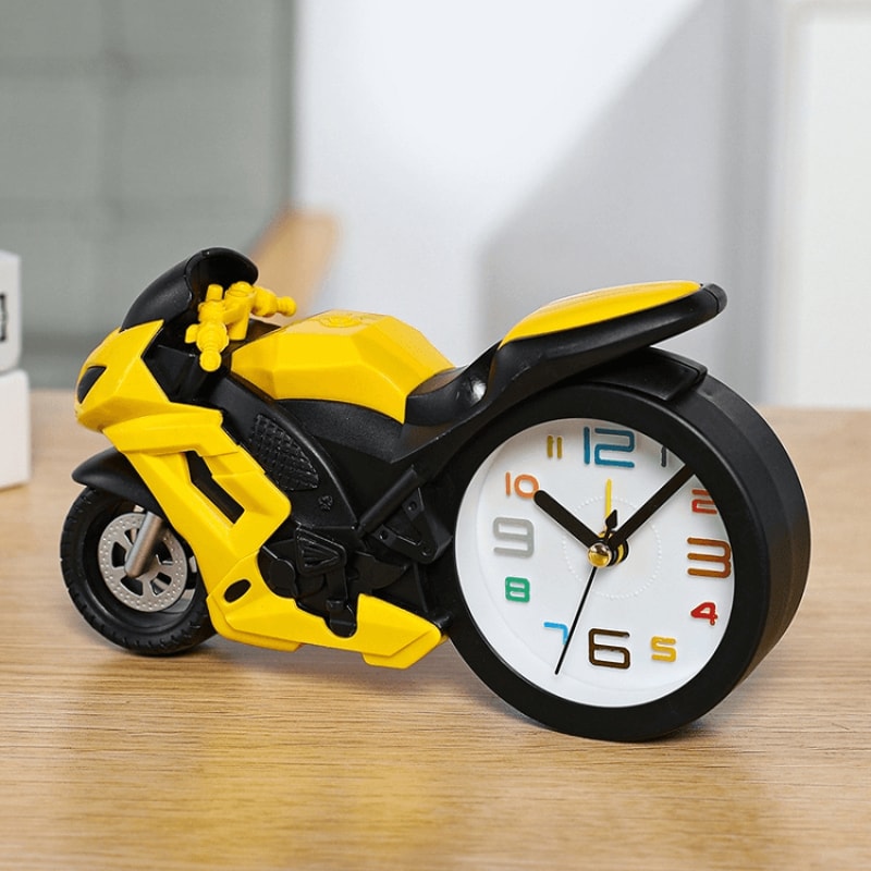 Creative Motorcycle Alarm Clock For Kids Bedroom Desk Novelty Motorbike Clock Decor Gift 8