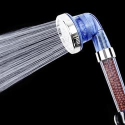 high pressure filtered shower head with negative ion beads & 3 spray modes