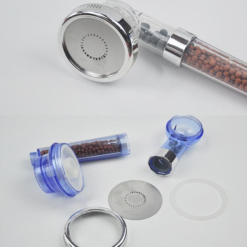 High Pressure Filtered Shower Head With Negative Ion Beads 3 Spray Modes 2